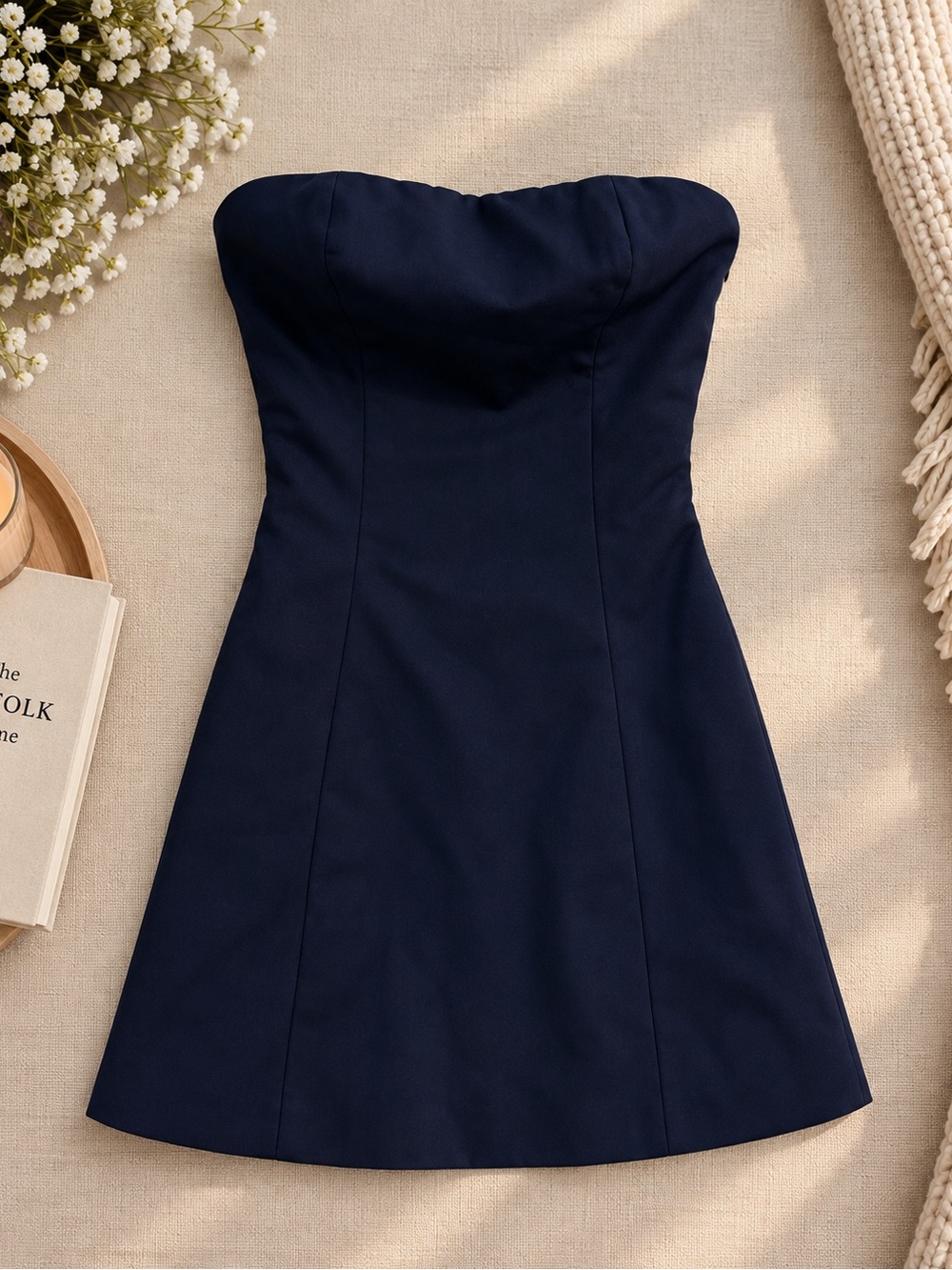 NWT Altar'd State Strapless Navy A-Line Dress